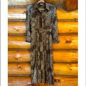 Topshop - leopard button down midi dress
